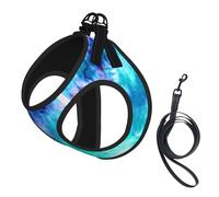 Watercolor Teal Blue Tie Dye,Pet Harness,Adjustable Reflective Dog Harness,Pet Leash Vest,S