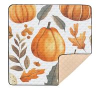 Watercolor Thanksgiving Pattern Pumpkins and Pears Soft Thick Baby Gym & Activity Mat for Floor Cozy Breathable Baby Kick Crawling Mat for Babies Infants Toddlers, 50'' x 50''