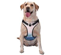Watercolor The Sea Soft Pink No Pull Dog Harness Adjustable Reflective Oxford Easy Control Medium Large Dog Harness