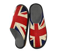 Watercolor The Union Jack Slippers for Women Soft and Warm Slippers with Cozy Memory Foam Anti-Slip Water Resistant Indoor Outdoor Fluffy Plush Slippers for Women Men