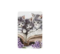 Watercolor Three Grey Kittens Reading A Book Car Air Fresheners 4 Pcs Hanging Scented Cards Fragrance Scented Cards For Car Aromatherapy Tablets