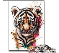 Watercolor Tiger 1000 Piece Jigsaw Puzzles for Adults Gifts, Educational Stress Relief Toy for Is Ideal As A Gift for The Whole Family (50x75cm)