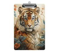 Watercolor Tiger Pattern Clipboard 8.5×12.5 Inch Acrylic Clip Board with Metal Clip A4 Letter Size Decorative Clipboard Cute Hanging Clipboards for Office, Teacher, Nurse, Doctor,