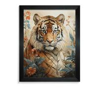 Watercolor Tiger Pattern Diamond Painting Kits for Adults Blackwood 40*50cm 5D Diamond Art Kits for Beginners Large DIY Full Drill Round Diamonds Gem Art Crafts Painting for Home Wall Decor