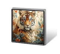 Watercolor Tiger Pattern Lapel Pin Cute Metal Brooch Pin Fashionable Square Badge for Shirts, Hats, Jackets Unique Fashion Accessories Gift for Men & Women