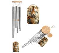 Watercolor Tiger Pattern Wind Chimes for Outside Memorial Tuned Outdoor Windchimes Large Garden Decor Wind Chime with Melodious Sound for Mom Dad Grandma Home Garden Patio Decor