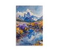 Watercolor Torres Del Paine Painting, Patagonia Travel Poster 12x18inch(30x45cm)