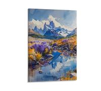 Watercolor Torres Del Paine Painting, Patagonia Travel Poster 16x24inch(40x60cm)