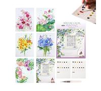 Watercolor Travel Set | 12 Colours, Portable Beginner Notebook with Brush - Art Supplies Kit for Beginners - For Sketching Home Desk Study School University At The Aper