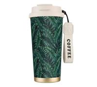 Watercolor Tropical Jungle,316 Stainless Steel Coffee Mug with Lanyard,Insulated Tumbler Double Wall Travel Car Cup 500 ml