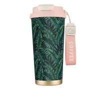 Watercolor Tropical Jungle,316 Stainless Steel Coffee Mug with Lanyard,Insulated Tumbler Double Wall Travel Car Cup 500 ml