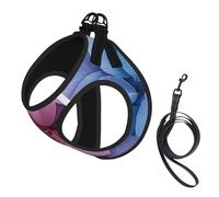 Watercolor Tropical Leaves Dog Harness - Breathable, Reflective, And Adjustable Pet Vest, Suitable For Small Cats And Dogs