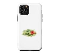 Watercolor Trumpet Vine and Green Pine Cones Case for iPhone 11 Pro