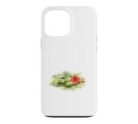 Watercolor Trumpet Vine and Green Pine Cones Case for iPhone 13 Pro Max