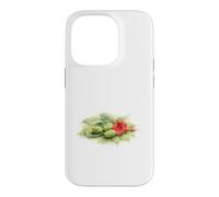 Watercolor Trumpet Vine and Green Pine Cones Case for iPhone 14 Pro