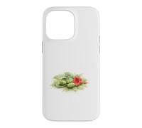 Watercolor Trumpet Vine and Green Pine Cones Case for iPhone 14 Pro Max