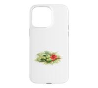 Watercolor Trumpet Vine and Green Pine Cones Case for iPhone 15 Pro Max