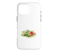 Watercolor Trumpet Vine and Green Pine Cones Case for iPhone 16 Pro Max