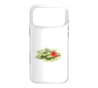 Watercolor Trumpet Vine and Green Pine Cones Case for iPhone 17 Pro Max