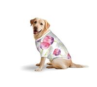 Watercolor Tulip & Dandelion Pattern Print Breathable Dog Tshirt for Medium Large Breed