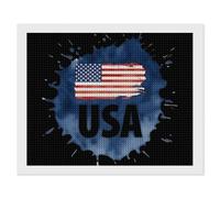 Watercolor U.S.A Flag Funny Diamond Art Painting Kit