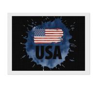 Watercolor U.S.A Flag Funny Diamond Art Painting Kit