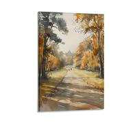 Watercolor Verulamium Park St Albans Painting, Roman City Cathedral Poster 12x18inch(30x45cm)