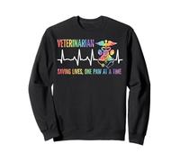 Watercolor Veterinarian Saving Lives One Paw At A Time Sweatshirt