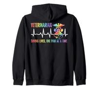 Watercolor Veterinarian Saving Lives One Paw At A Time Zip Hoodie