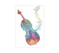 Watercolor Violin Musical Instruments Decorative Art Canvas Poster Bedroom Decor Landscape Office Room Decor Gift 24" L X 36" W