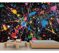Watercolor Wall Murals, Graffiti Mural, Paint Splatter Wallpaper for Renters Living Room Bedroom Corridor TV Background Decor - 150x100cm
