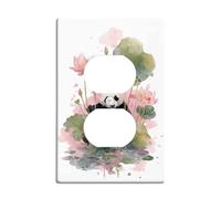 Watercolor Water Lily Light Switch Cover Plates/Outlet Covers, Peach Floral Design for Spring Decor, Thermoplastic Wall Plates, Standard Size Single Duplex Outlet