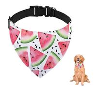 Watercolor Watermelon Dog Bandana With Adjustable Strap D Ring Dog Scarf Pet Bibs Triangle Bandana for Dogs Pet Accessories for Dogs Puppy Cats Decor Machine Washable