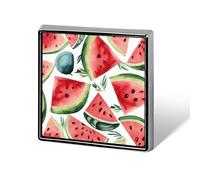 Watercolor Watermelon Pattern Square Lapel Pin Printed Aluminum Alloy Memorial Pins Cute Funny Square Brooch Personalized Lapel Badge for Coats Suit Jackets And Wedding Gift