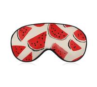 Watercolor Watermelon Slices Soft Sleep Eye Mask Effective Light Blocking Blindfold Night Masks for Sleeping Travel