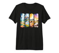 Watercolor Western Nature Road Trip Landscape Premium T-Shirt