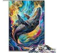 Watercolor Whale 1000 Pieces Jigsaw Puzzles for Adults And Teens, Challenging Game And Family Play Parent-child Interaction (26x38cm)