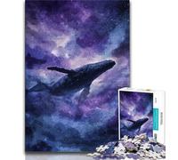 Watercolor Whale Jigsaw Puzzles for Teenagers 1000 Jigsaws,Stress Reliever Difficult Challenge Suitable for Desktop Decoration (38x26cm)