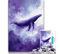 Watercolor Whale Jigsaw Puzzles for Teenagers 1000 Pieces,Decompressing Intellectual Educational Toy Great Gifts And Toys (38x26cm)
