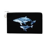 Watercolor Whale Mama and Little Cute Coin Purses for Women Men Lightweight Portable Zero Wallet Pouches with Zipper