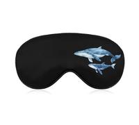 Watercolor Whale Mama and Little Soft Eye Masks for Sleep with Adjustable Strap Breathable Travel Sleeping Covers