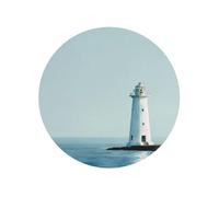Watercolor White Lighthouse On The Coast Round Magnetic Fridge Magnets For Kitchen Durable With Enduring Magnetism