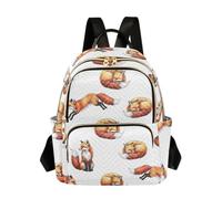 Watercolor White Quilted Fashion Backpack for Women, Wave Print Design, Multi Pocket Travel Daypack, Watercolor White, M, Daypack Backpacks