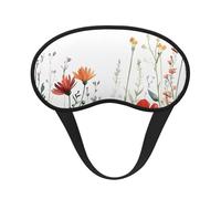 Watercolor Wild Flower Blackout Sleep Mask - Soft Adjustable Eye Mask for Full Light Blocking, Deep Sleep, Travel & Relaxation