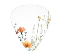 Watercolor Wild Flower Guitar Picks Gift Set - Smooth Durable Plectrums For Acoustic, Electric & Bass Guitar, Perfect Present For Guitar Lovers & Musicians