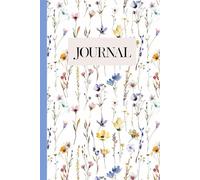 Watercolor Wild Flowers Journal: Colorful Floral Pattern Blank Lined Notebook