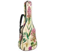 Watercolor Wild Flowers Meadow Padded Guitar Bag, Protective Acoustic Guitar Cover Gig Bag for Electric Bass Classical Guitar