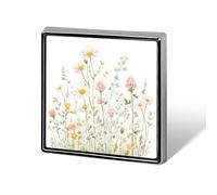Watercolor Wild Meadow Flowers Unisex Brooches & Pins Square Lightweight Lapel Badge Jewelry for Clothing Shawl Hat