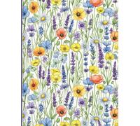 Watercolor Wildflower Meadow Journal Notebook for Women & Men, Hardcover Leather Journal for writing, A5 College Ruled Notebook for Work & Note ... School Home Supplies, 120 Pages, Garden