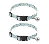 Watercolor Wildflowers Collar for Puppy, 2 Pack Cat Collars with Bell